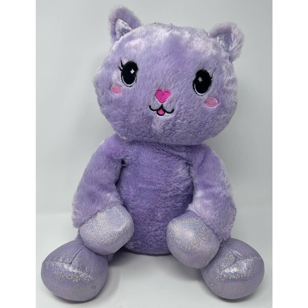 Your Zone Lavender Kitty Plush Glitter‎ Paws & Ears 16" Tall